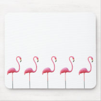 Pink Flamingo Mouse Mat White