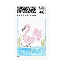 Pink Flamingo Postage