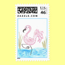 Pink Flamingo postage