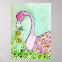 Pink Flamingo Print