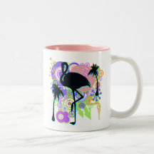 Pink Flamingo Silhouette Mugs