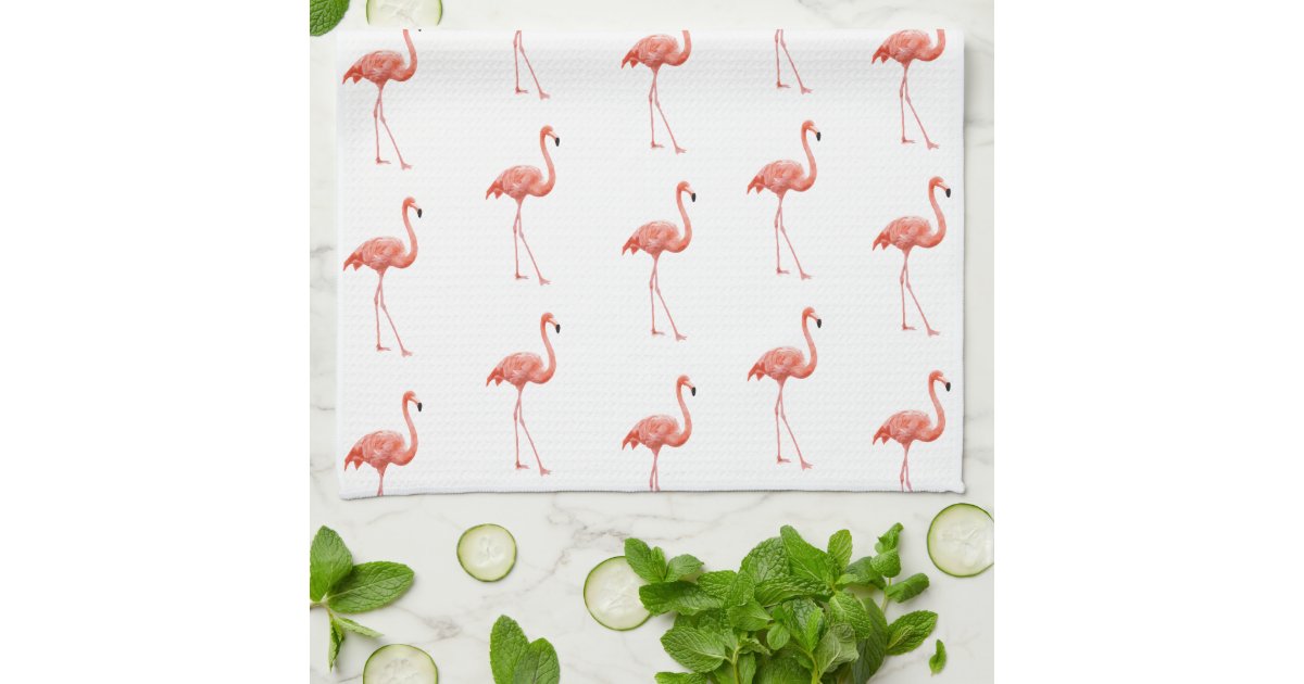 Pink Flamingo Simple Pattern Towel Zazzle