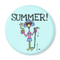 Pink Flamingo Summer T-shirts and Gifts Fridge Magnet