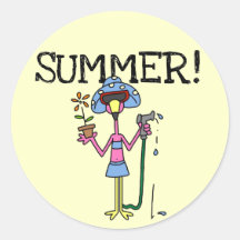 Pink Flamingo Summer T-shirts and Gifts Stickers