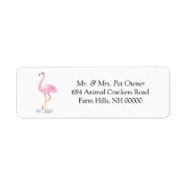 Pink Flamingo Theme Return Address Labels Stickers