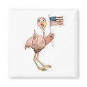 Pink Flamingo USA Flag No. 1 Magnet