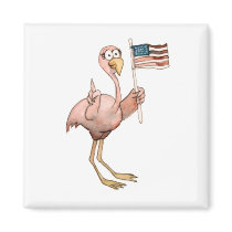 Pink Flamingo USA Flag No. 1 Magnet