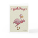 Pink Flamingo Valentine's Day Paper Greeting Card by icansketchu Pink Flamingo Valentine's Day Paper Greeting Card