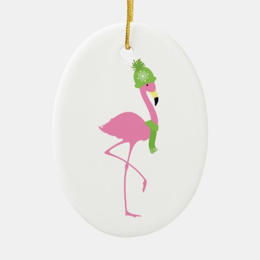pink flamingo winter christmas ornament zazzle pink flamingo winter christmas ornament zazzle