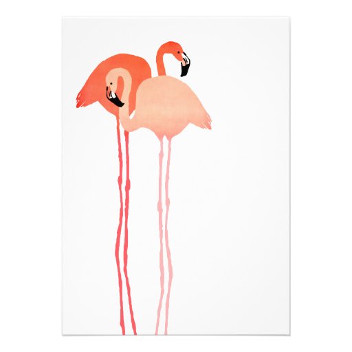 Pink Flamingos Beach Wedding Invitations