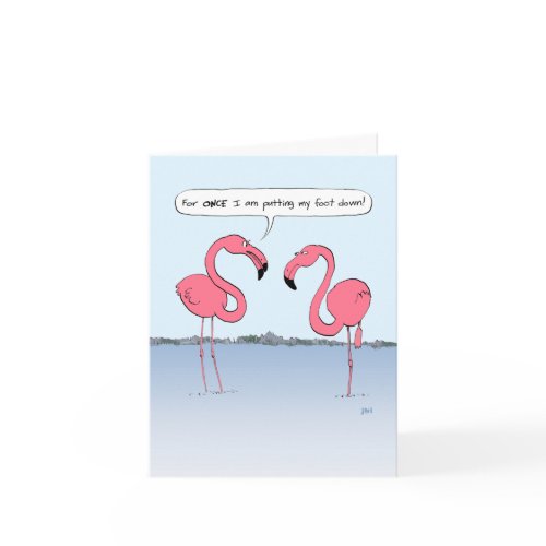 Pink Flamingos Cartoon card