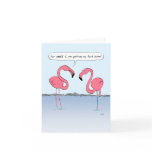 Pink Flamingos Cartoon Card