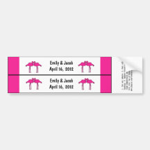 Pink Flamingos Custom Water Bottle Labels Bumper Sticker