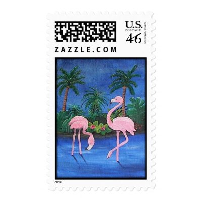 Pink Flamingos Postage