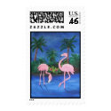 Pink Flamingos postage