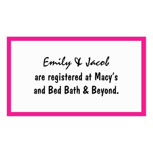Pink Flamingos Registry Insert Cards Business Card