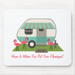 Pink Flamingos & Retro Camper Mousepad