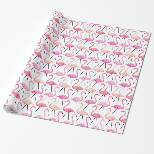 Pink Flamingos Wrapping Paper 1/4