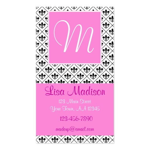 Pink Fleur Business Card Templates (front side)