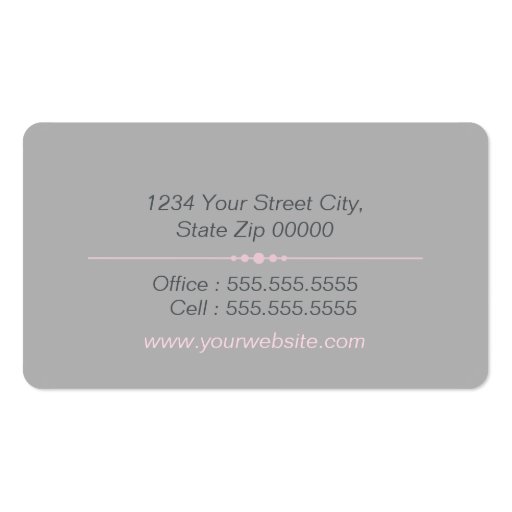 Pink Fleur de Lis Business Card (back side)