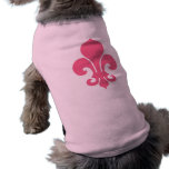 Pink Fleur de Lis Dog Tee Shirt