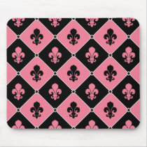 Pink Fleur de Lis mousepads by evilinpink Pink Fleur de Lis mousepads