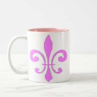 Pink Fleur De Lis mug