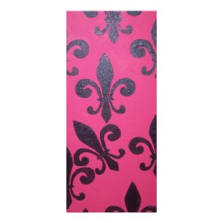 Pink fleur de lis painting customized rack card