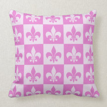 Pink Fleur de lis Throw Pillow