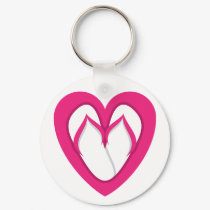 pink flip flop design 2 keychains by ChesterVonFluffy pink flip flop design 2 keychains