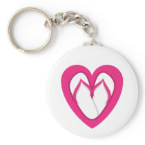 pink flip flop design 2 keychains