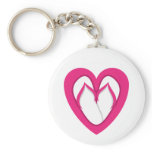 pink flip flop design 2 keychains