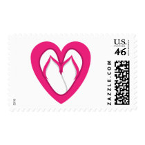 pink flip flop design 2 postage by ChesterVonFluffy pink flip flop design 2 postage