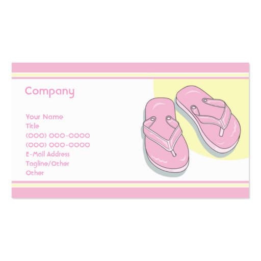Pink Flip Flops Business Cards (front side)