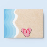 Pink Flip-Flops on Beach Envelope envelopes