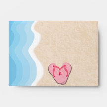 Pink Flip-Flops on Beach Envelope