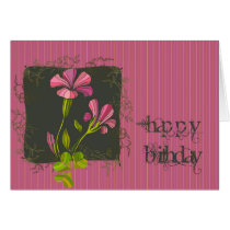 Pink Flora Birthday cards