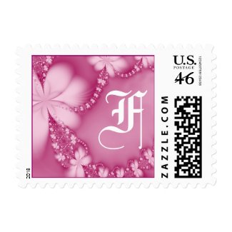 Pink Flora lJewel, monogram stamp