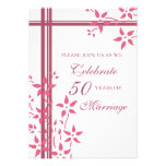 Pink Floral 50th Anniversary Party Invitation