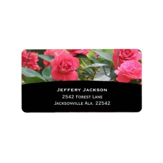 Pink Floral Address Labels label