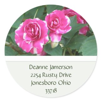 PInk Floral Address Stickers sticker