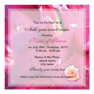 Pink floral all party invitations. announcements