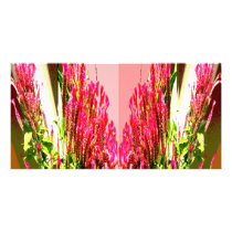 Pink Floral Arrangements Customized Photo Card