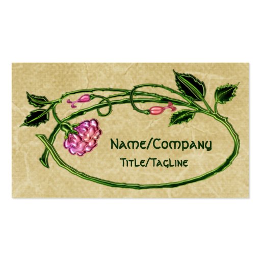 Pink Floral Art Noveau Business Cards