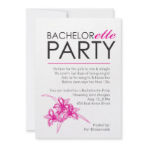 Pink Floral Bachelorette Party Personalized Invites