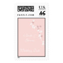 Pink Floral Background Wedding Postage Stamp by frugalbride Pink Floral Background Wedding Postage Stamp