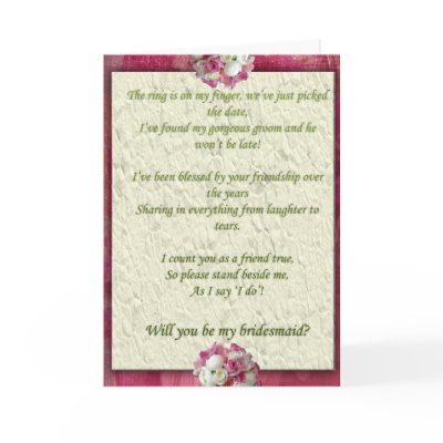 Pink floral Be my Bridesmaid Card
