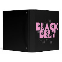 Pink Floral Black Belt binders