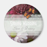 Pink Floral Bouquet Spring Wedding Magnet
