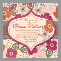 PInk Floral Bridal Shower invitations